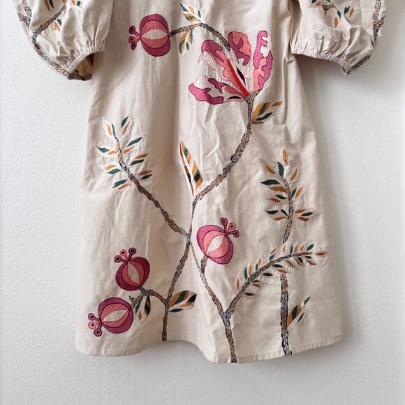 Ranna Gill Claire Bow Tie Floral Embroidered Mini Dress - Picture 5 of 8